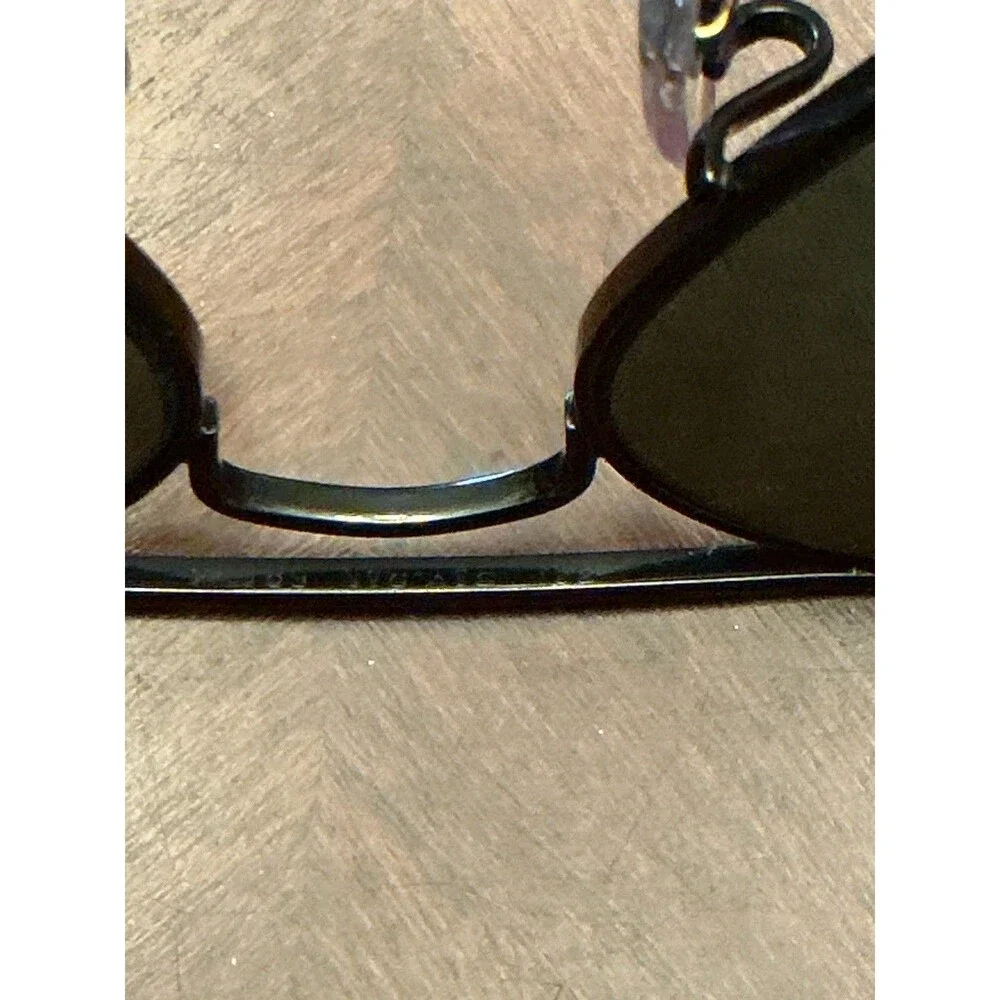 ⁠Vintage B&L Ray-Ban USA Aviator Sunglasses Black Metal Frame G-15 Glass Lens 3